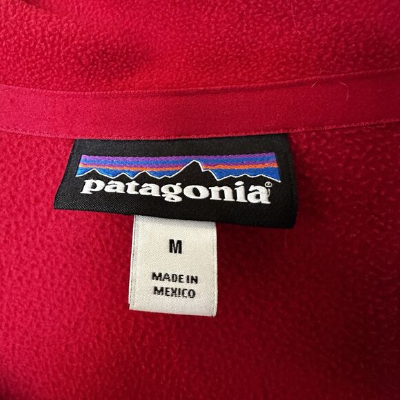 Patagonia Micro D Fleece Pullover Mens Medium Red Sweater American River Run - Picture 2 of 5